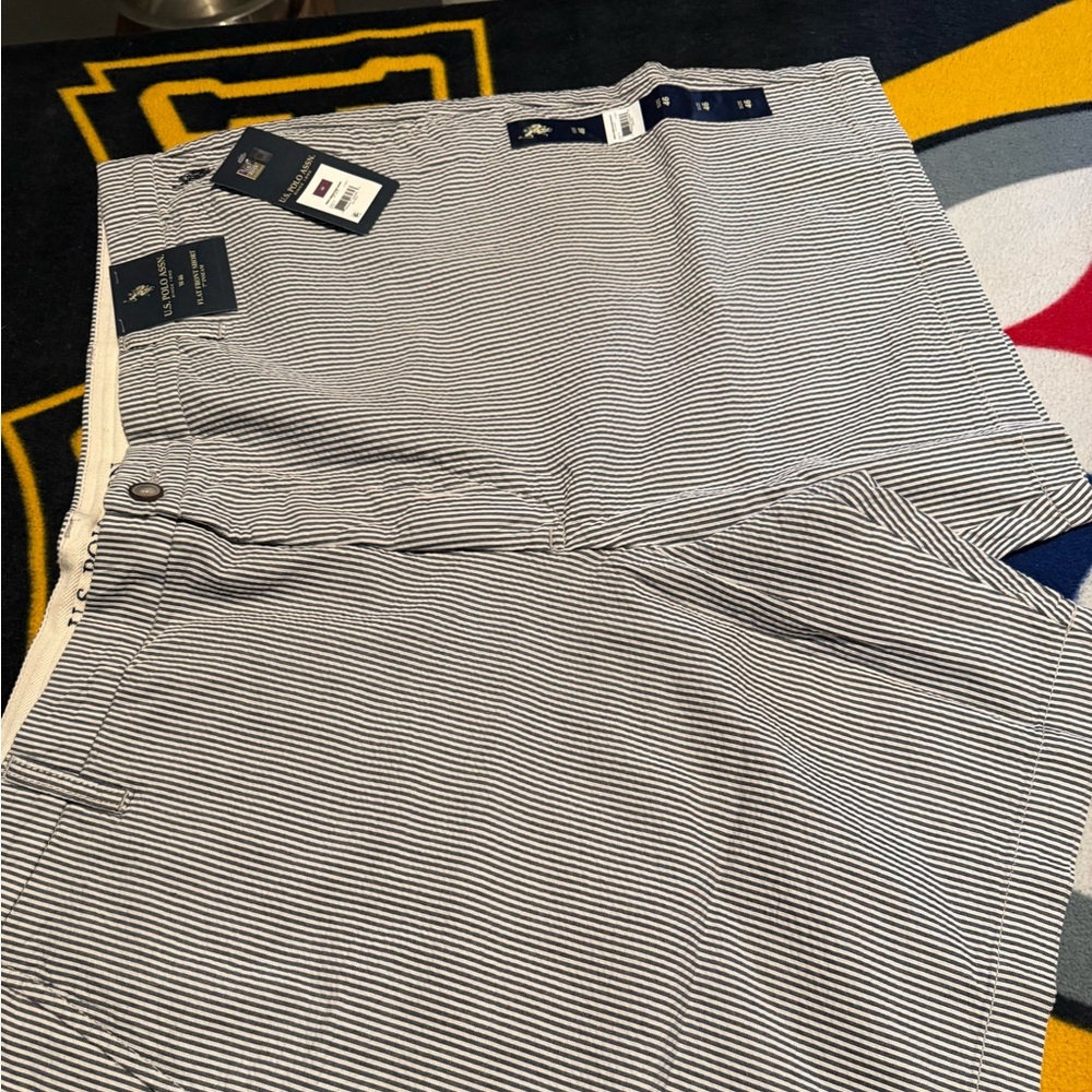 U.S. Polo Assn. Navy and White Striped Shorts